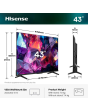 Hisense 43E7STUK PRO 43inch 4K UHD Hi-QLED Smart TV - Black