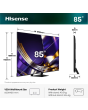 Hisense 85U7STUK PRO 85inch 4K UHD Hi-QLED MiniLED Smart TV - Charcoal Grey