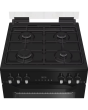 Hotpoint HTG6GDCB1 60cm Gas Freestanding Lidded Twin Cooker - Black