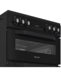Hotpoint HTG6GDCB1 60cm Gas Freestanding Lidded Twin Cooker - Black
