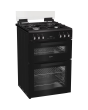 Hotpoint HTG6GDCB1 60cm Gas Freestanding Lidded Twin Cooker - Black