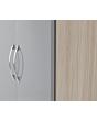 Lisdorat 100-101-075 NEVADA 4 DOOR 2 DRAWER MIRRORED WARDROBE - GREY GLOSS/LIGHT OAK EFFECT VENEER