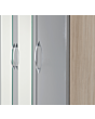 Lisdorat 100-101-077 NEVADA 3 DOOR 2 DRAWER MIRRORED WARDROBE - GREY GLOSS/LIGHT OAK EFFECT VENEER