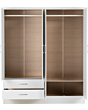Lisdorat 100-101-088 NEVADA 4 DOOR 2 DRAWER MIRRORED WARDROBE - WHITE GLOSS