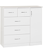 Lisdorat 100-101-105 NEVADA 5 DRAWER LOW WARDROBE - WHITE GLOSS