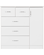 Lisdorat 100-101-105 NEVADA 5 DRAWER LOW WARDROBE - WHITE GLOSS