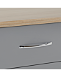 Lisdorat 100-102-091 NEVADA 3 DRAWER CHEST - GREY GLOSS/LIGHT OAK EFFECT VENEER