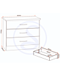 Lisdorat 100-102-091 NEVADA 3 DRAWER CHEST - GREY GLOSS/LIGHT OAK EFFECT VENEER