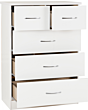 Lisdorat 100-102-106 NEVADA 3+2 DRAWER CHEST - WHITE GLOSS