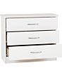 Lisdorat 100-102-107 NEVADA 3 DRAWER CHEST - WHITE GLOSS