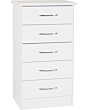 Lisdorat 100-102-108 NEVADA 5 DRAWER NARROW CHEST - WHITE GLOSS