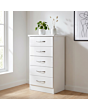 Lisdorat 100-102-108 NEVADA 5 DRAWER NARROW CHEST - WHITE GLOSS