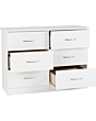 Lisdorat 100-102-109 NEVADA 6 DRAWER CHEST - WHITE GLOSS