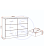 Lisdorat 100-102-109 NEVADA 6 DRAWER CHEST - WHITE GLOSS