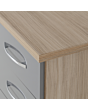Lisdorat 100-103-051 NEVADA 3 DRAWER BEDSIDE - GREY GLOSS/LIGHT OAK EFFECT VENEER