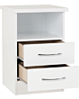 Lisdorat 100-103-058 NEVADA 2 DRAWER BEDSIDE - WHITE GLOSS