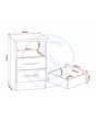 Lisdorat 100-103-058 NEVADA 2 DRAWER BEDSIDE - WHITE GLOSS