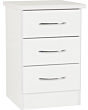 Lisdorat 100-103-059 NEVADA 3 DRAWER BEDSIDE - WHITE GLOSS