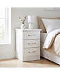 Lisdorat 100-103-059 NEVADA 3 DRAWER BEDSIDE - WHITE GLOSS