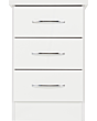 Lisdorat 100-103-059 NEVADA 3 DRAWER BEDSIDE - WHITE GLOSS
