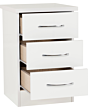 Lisdorat 100-103-059 NEVADA 3 DRAWER BEDSIDE - WHITE GLOSS
