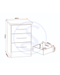 Lisdorat 100-103-059 NEVADA 3 DRAWER BEDSIDE - WHITE GLOSS