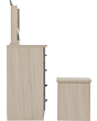 Lisdorat 100-105-016 NEVADA 4 DRAWER DRESSING TABLE SET - GREY GLOSS/LIGHT OAK EFFECT VENEER