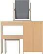 Lisdorat 100-105-016 NEVADA 4 DRAWER DRESSING TABLE SET - GREY GLOSS/LIGHT OAK EFFECT VENEER