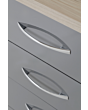 Lisdorat 100-105-016 NEVADA 4 DRAWER DRESSING TABLE SET - GREY GLOSS/LIGHT OAK EFFECT VENEER