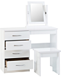 Lisdorat 100-105-017 NEVADA 4 DRAWER DRESSING TABLE SET - WHITE GLOSS
