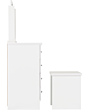 Lisdorat 100-105-017 NEVADA 4 DRAWER DRESSING TABLE SET - WHITE GLOSS