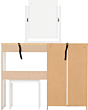Lisdorat 100-105-017 NEVADA 4 DRAWER DRESSING TABLE SET - WHITE GLOSS