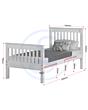Lisdorat 200-201-019 MONACO 3' BED HIGH FOOT END - WHITE