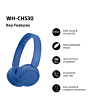 Sony WHCH530L.CE7 Wireless Over-Ear Headphones Blue