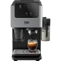 Beko CED7524X Espresso Machine with Integrated Grinder and Milk Cup - Silver
