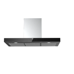 Belling LIN900STA 90CM Chimney Cooker Hood - Stainless Steel & Black