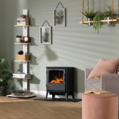 Dimplex X-102096 Bari Optiflame Electric Stove Fan Heater - Black