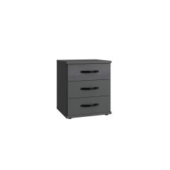 Duo2 T44317 bedside, 3 drawers, graphite/digi-steel