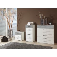 Duo 075319 5+2 chest of drawers, white/concrete light grey