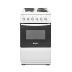 Haden HES051W 50CM Single Oven Electric Cooker with Solid Plate Hob - White