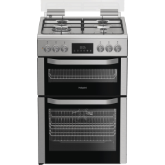 Hotpoint HDD6GDC2WX 60cm Freestanding Dual Fuel Cooker - Stainless Steel