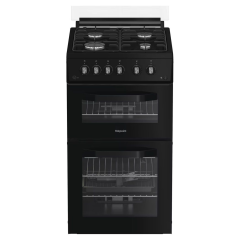 Hotpoint HDG5GCB 50cm Gas Freestanding Double Cooker - Black