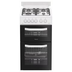 Hotpoint HDG5GCW 50cm Gas Freestanding Double Cooker - White