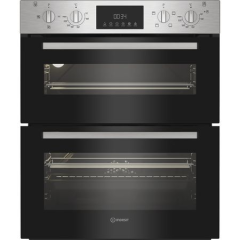 Indesit DUI12DIX Built Under Electric Fan Double Oven - Stainless Steel