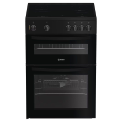 Indesit IDE6VMB 60cm Electric Freestanding Double Cooker - Black