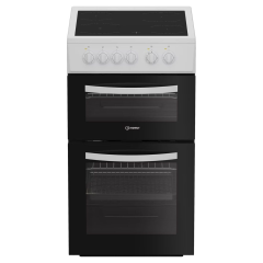 Indesit ITE5VMW 50cm Electric Freestanding Twin Cooker - White