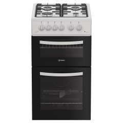 Indesit ITG5GMW 50cm Gas Freestanding Twin Cooker - White