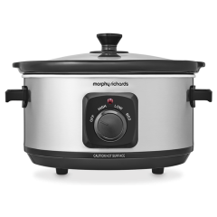 Morphy Richards 400000330 461017 3.5L Ceramic Slow Cooker - Stainless Steel