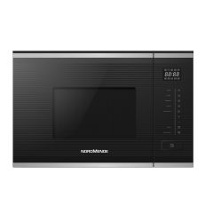 NordMende NM20IX Built In Slim-Depth Microwave and Grill - Black Glass and Stainless Steel