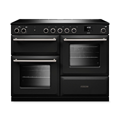 Rangemaster AURO110EI/19364 110CM Induction Range Cooker - Charcoal Black with Brushed Nickel Trim